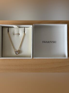 Swarovski Imber Gold Necklace with Clear Crystal Pendant